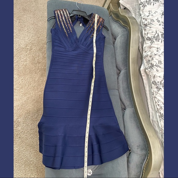 Herve Leger Kneelength Ruffle Embelish Dress - Picture 6 of 8